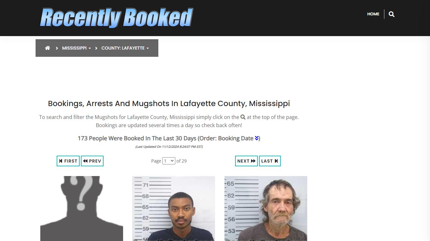 Bookings, Arrests and Mugshots in Lafayette County, Mississippi