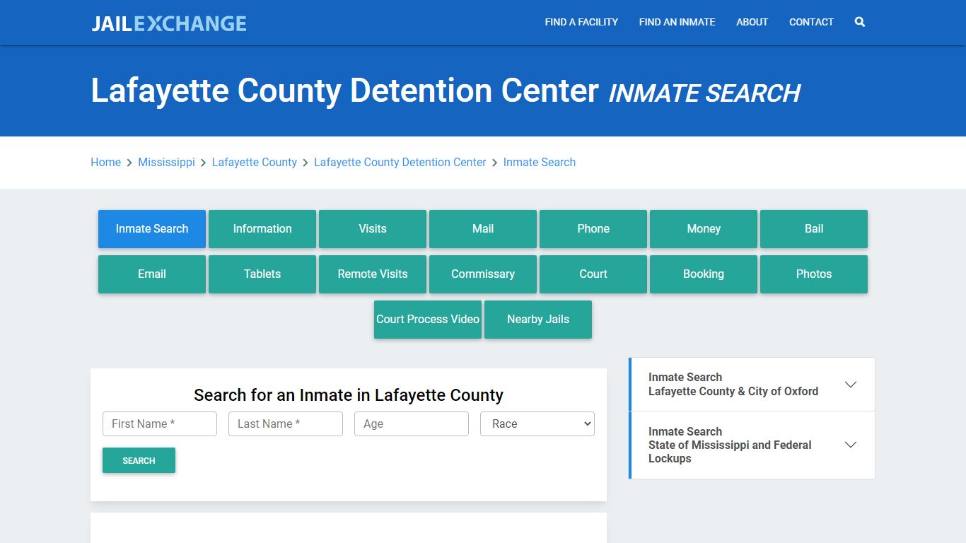 Lafayette County Detention Center Inmate Search - Jail Exchange