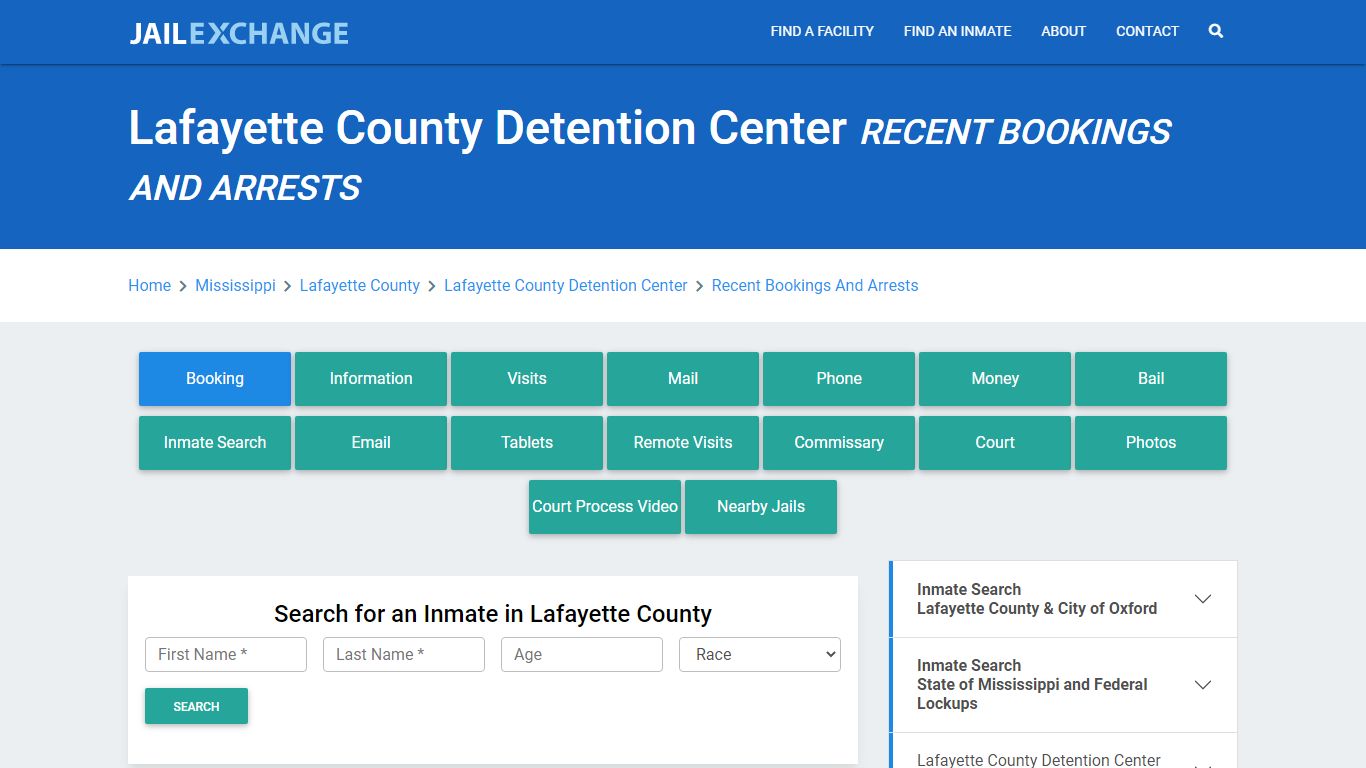 Lafayette County Detention Center Recent Bookings And Arrests